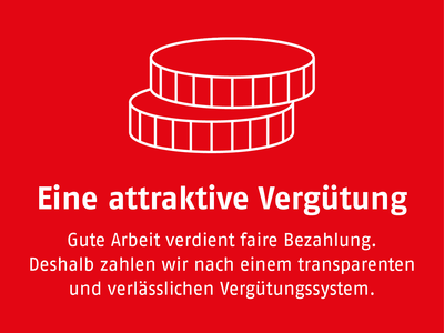 Gute Arbeit verdient faire Bezahlung. Deshalb zahlen wir nach einem transparenten  und verlässlichen Vergütungssystem.